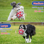 Diman Premium Dog Toys Ball, Interactive Dog Toys for Tug of War, Dog Soccer Ball with 9 Nylon Straps for Indoor Outdoor, Dog Toy for Medium Dogs & Large Gift for Birthday (7 inch)