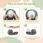 PETGEEK Interactive Squeaky Dog Toy, Automatic Moving Vibrating Dog Balls with Plush Cover, Rechargeable Perro Juguetes with Recording and Music Mode, Crinkle Pet Plush Toy for Boredom, Grey