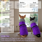 Dogcheer Dog Coat with Pocket, Waterproof Dog Jacket with Adjustable Buckle, Reflective Puppy Winter Coat Warm Turtleneck Fleece SnowJacket for Small Medium Large Dogs - Purple XL