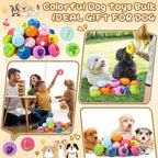 Hungdao 40 Pcs Bulk Dog Squeaky Toys Soft Rubber Latex Dog Toys Small Squeaky Balls Interactive Fetch Balls for Teething Small Pet Breeds Training(Cute Fruit)