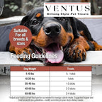VENTUS Jerky Crunch Bars - Single Ingredient Venison Jerky Dog Training Treats, Healthy Air Dried, High Protein, No Additives, Grain Free Dog Treat, 8 oz