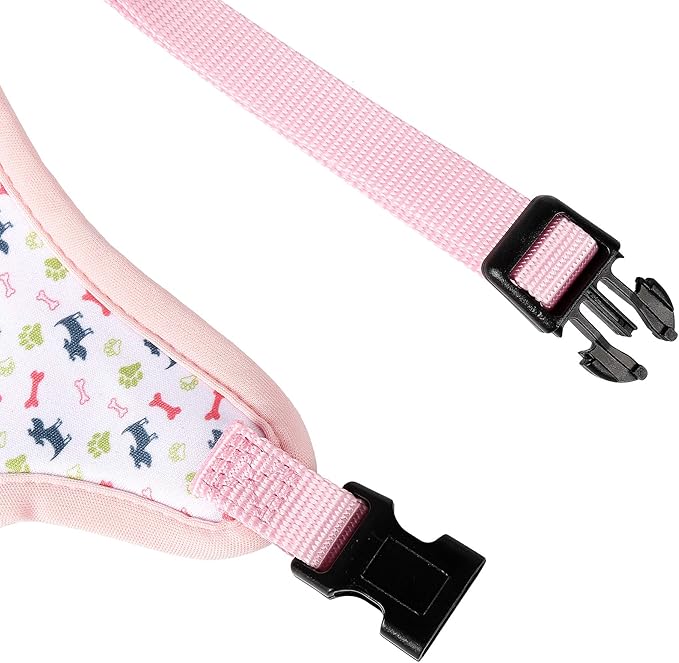 Mile High Life Step in Dog Harness for Small Dogs No Pull, Easy Get on Air Mesh Vest Harness, Adjustable Easy Closures Both Neck and Chest (Pink, M Chest 15.7"-23.2")