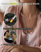 Titanium Pill Holder Necklace for Men Women Emergency Whistle Mini Keychain Nitro Pill Case with Loud Whistles EDC Safety Backpacking Survival Hiking Camping Pets Training