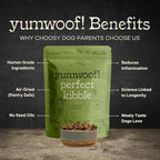 Yumwoof Perfect Kibble Non-GMO Air Dried Dog Food | Improves Allergies & Digestion with Organic Coconut Oil, MCTs & Antioxidants | Vet-Approved Soft Dry Diet | Made in USA (Chicken 14 oz.)