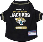 NFL Jacksonville Jaguars Dog T-shirt X-Large. - Licensed Shirt for Pets Team Colored with Team Logos- Premium Stretchable Materials for the comfort of your Dog & Cat