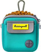 Dog Treat Pouch for Pet Walking and Training with Clicker Poop Bags and Three Bags Design Small Fanny Zipper Pack Holder for Puppy Snack Dispenser Kit for Leash and Outdoor Use (Green)