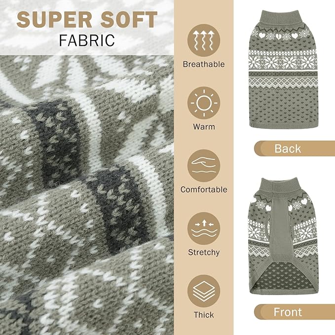 SCENEREAL Dog Sweaters for Small Medium Dogs - Soft, Warm Turtleneck Small Dog Sweater, Ugly Knit Dog Christmas Outfits for Dachshund, Chihuahua, Pug, Yorkie,Winter Pet Clothes Male Female