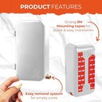 Dog Poop Bag Dispenser - Outdoor or Indoor Pet Waste Bag Dispenser Station - Stick-On or Screw-On Wall Mount - Poop Bags Storage Outdoor Container - Includes 4 Doggie Bag Rolls (Gray)