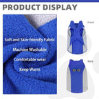 KOOLTAIL Small Dog Sweater - Dog Fleece Vest Jacket with Leash D-Ring for Small Medium Dogs, Soft Pullover Winter Warm Cold Weather Coats, Pet Fall Clothes Outfit for Puppy Cat Boys&Girls, Blue S