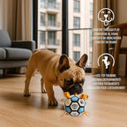 ProBall Pets Interactive Dog Soccer Ball with Grab Tabs - Floats on Water, Fetch & Training Toy for Small Medium Dogs, Herding Breeds - Waterproof Non-Toxic - 6" Blue Yellow