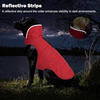 Dog Winter Coat, Waterproof Dog Jacket with Leash Hole, Reflective Adjustable Pet Snow Vest, Warm Fleece Sweater for Small Medium Large Dogs - Red, L