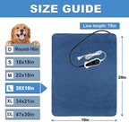 Bestio Dog Heating pad 28×18 in Waterproof Heating Pad for Dogs Adjustable Thermostat (1-24 Hours) and Chew Resistant Steel Cord- Blue