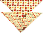 Realeaf Fall Dog Bandanas 2 Pack, Orange Pumpkin and Leaf Print Pet Scarf for Boy and Girl, Premium Durable Fabric, Holiday Bandana for Large and X-Large Dogs (X-Large)