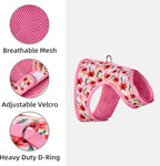 Mile High Life Dog Harness, Air Mesh Floral Vest Harness for 20 lbs Small Dogs & Cats, Easy Get on Adjustable Easy Closures Both Neck and Chest(Lily, XS Chest 14"-16")