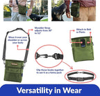 Dog Treat Pouch, Durable Oxford Polyester, No-Spill Magnetic Closure, Treat Pouches for Pet Training with Metal Clip, Waist Belt, Adjustable Strap, Poop Bag Dispenser (Army Green)