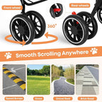 Double Pet Stroller for Dogs and Cats,Cat Strollers for 2 Cats,Double Dog Stroller for 2 Small Medium Dogs,4 Lockable Wheels/Lightweight/Folding, Black
