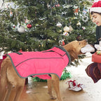 Fragralley Dog Coat Large, Waterproof Dog Jacket with Warm Fleece Lining, Adjustable Reflective Dogs Winter Coat, Turtleneck Pet Coats for Cold Weather (Pink XXXL)
