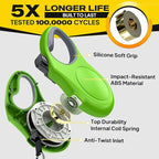 Fida Retractable Dog Leash, 10ft Heavy Duty Pet Walking Leash for X-Small Dog or Cat up to 18 lbs, Tangle Free. One-Hand Brake (X-Small, Green)