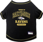 NFL Baltimore Ravens Dog T-shirt X-Small. - Licensed Shirt for Pets Team Colored with Team Logos- Premium Stretchable Materials for the comfort of your Dog & Cat