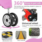 FDW 3-Wheel Pet Stroller Foldable Dog Cat Jogger Stroller Durable Travel Folding Carrier with Storage Basket Cup Holder,Peach Pink