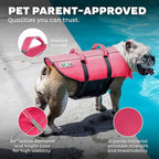 Outward Hound Granby Splash Dog Life Jacket, High-Buoyancy Dog Life Vest for Swimming, Boating, and Water Safety, XS, Pink