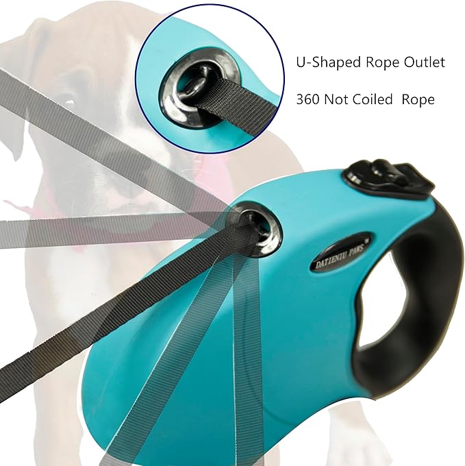 Retractable Dog Leash Hands-Free Adjustable Length 13ft with Safety Lock Durable Nylon Belt for Small Medium Large Dogs Easy Walk Training Portable Dog Leash Blue S