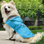 Dog Raincoat Dogs Rain Jacket Reflective Poncho Rainwear Waterproof Pet Clothes Warm Lined Pocket Hooded Leash Hole Adjustable Medium Dogs,Blue,XXXL,Back Length 20.0 Inch