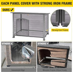 Aivituvin Dog House Outdoor Indoor Weatherproof Dog House for Small & Medium & Large Dogs with Unique All-Around Iron Frame＆Raised Feet（Grey）