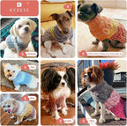 KYEESE Dog Sweaters for Small Dogs Male Color Block Pets Sweater with Fuzzy Thread Knitted Turtleneck Small Dog Sweater Soft Pet Sweater Fall Winter Dogs Clothes, Brown, S