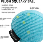 Playology Dog Toys | Squeaky Plush Toy Ball for Dogs | Medium Peanut Butter Scented Toy - Easy to Clean and Made from Non Toxic Materials