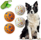 4Pcs Super Bouncy Dog Balls, Fun Indestructible Tennis Balls for Aggressive Chewers, Durable Floating Fetch Toys for Medium and Large Dogs with Lifetime Replacement