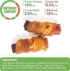 MON2SUN Rawhide Free Dog Treats, 3 Inch Triple Flavor Chicken Wrapped Duck and Beef Rolls for Small Dogs, Healthy Snacks, 13.23oz