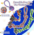 Dog Rope Toys for Aggressive Chewers, Nearly Indestructible Dog Toys Set for Large/Medium Dogs, Heavy Duty Natural Cotton Rope Chew Toy for Teething, Tug Toy 5 Pack