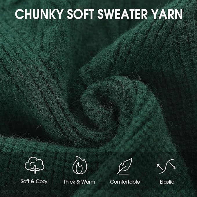 Queenmore XS Dog Sweater, Dog Sweaters for Small Dogs Girl or Boy, Dog Christmas Sweater XSmall, Winter Puppy Doggie Sweatshirt Knitwear, Pet Chunky Warm Coat for Medium Large Size Dogs, Green XS