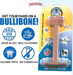 Bullibone Nylon Dog Chew Toy Nylon Bone - Improves Dental Hygiene, Easy to Grip Bottom, and Permeated with Flavor (Peanut Butter, Small - 2 Pack)