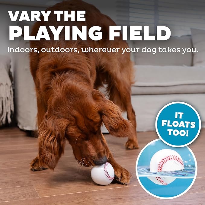 Outward Hound by Planet Dog Baseball, Durable Treat-Dispensing Dog Ball, Interactive Fetch Toy, Orbee-Tuff, Mint Scented, BPA-Free, for Indoor & Outdoor Play, White