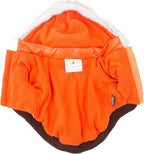 PET LIFE Classic Metallic Fashion Pet Dog Coat Jacket Parka w/ 3M Insulation and Removable Hood, Small, Metallic Orange