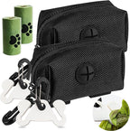 2Packs Dog Poop Bag Holder for Leash Attachment Dog Poop Bag Dispenser Dog Waste Bag Dispensers Dog Poop Bag Holders Fit Dog Leash Accessory With Hand Free Holder Carriers, Black