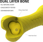 Playology Dog Toys | Dual Layer Bone Durable Chew Toy Bone for Dogs | Medium Chicken Scented Toy - Easy to Clean and Made from Non Toxic Materials