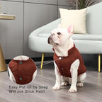 2 Layers Fleece Lined Warm Dog Jacket for Winter Cold Weather,Soft Windproof Large Dog Coat,Brown XXXL