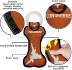 Pets First NCAA Texas Longhorns Dental Dog TUG Toy with Squeaker. Tough PET Toy for Healthy Fun, Teething & Cleaning Pets Teeth & Gum