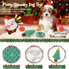 KIPRITII Puppy Toys for Xmas, 9 Pack Santa Dog Toy Set with Chew Toys, Squeaky Toys, Rope Toys & Rubber Teething Toy for Small Dogs and Puppies