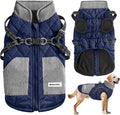 Mosucoirl Warm Dog Coats Pet Clothes, Waterproof Dogs Jacket Reflective Pet Outfits Winter Dog Cold Weather Coat Cozy Snow Jackets Vest for Small Medium Large Dogs Puppy Doggie (NavyBlue, M)