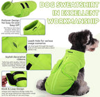 Queenmore Small Dog Sweaters, Soft Fleece Vest Pullover Pet Jacket with Leash Hole, Warm Winter Dog Clothes Cold Weather Doggy Dachshund Sweater for Small Dogs Cats Boy or Girl (Green, XS)