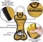 Pets First NHL Pittsburgh Penguins Dental Dog TUG Toy with Squeaker. Tough PET Toy for Healthy Fun, Teething & Cleaning Pet's Teeth & Gum., one Size (PEN-3310)