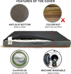 Dog Orthopedic and Crate Beds, Made of Memory and High Resilience Foram, Two-Sided Use, Providing Soft and Relatively Hard Support, with an Extra Inner Waterproof Protector (Gray, X-Small)