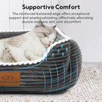 Cat Dog Bed for Pets, Rectangle Pet Bed Gift for Puppy and Kitten, Machine Washable Calming Fluffy Pet Couch Sofa for Indoor Outdoor, Portable Soft Cat Bed with Non-Slip Bottom (Small, Dark Grey)