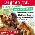 Charlee Bear Grain Free Meaty Bites Freeze Dried Dog Treats with Probiotics, Puppy Training Snacks, Soft Dog Bites Salmon with Sweet Potatoes, 2.25 oz Bags (2), Made USA