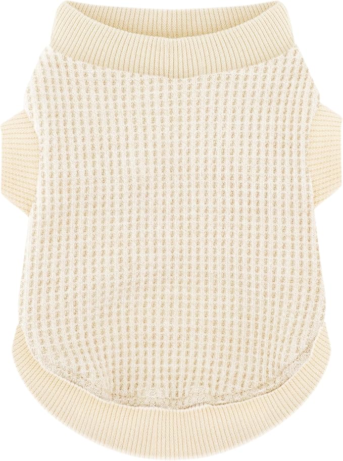 Cozy and Functional Dog Shirts for Small Puppies: Stretchable Beige Attire with Easy-On Design, Ideal for Chihuahuas and Yorkies - Enhance Comfort and Playfulness on Chill Days XX-Large
