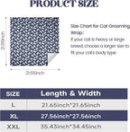 21.7'' Cat Wrap for Cutting Nails, Cat Restraint for Nail Clipping, Cat Swaddle Wrap for Adult Cats, Cat Burrito Wrap Can Be Applied to Cat Nail Trimming, Large, Within 6lbs
